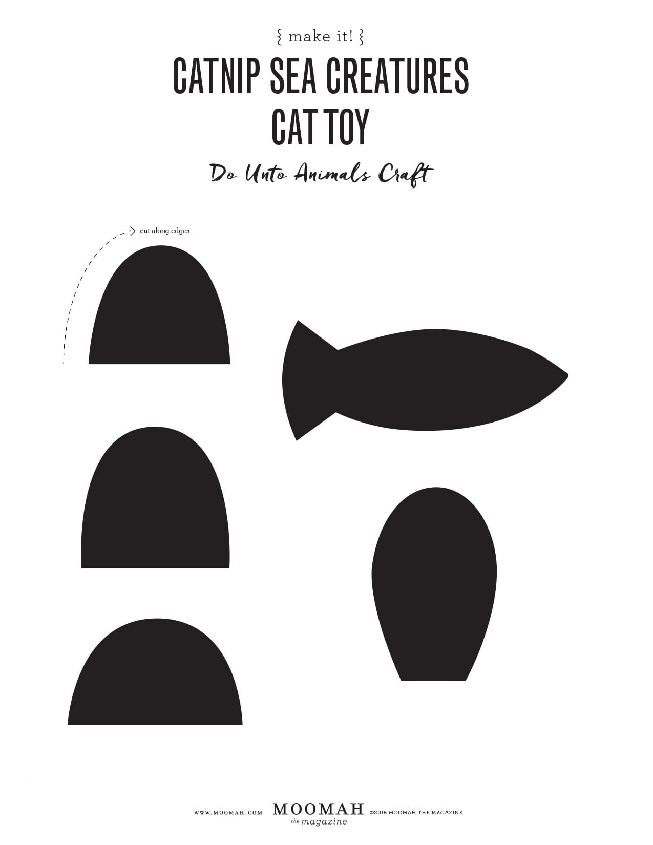 Catnip Sea Creatures Cat Toy Template