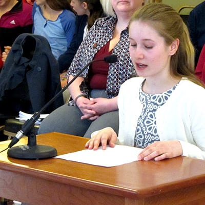 Taegen Yardley Testifying Before Legislators