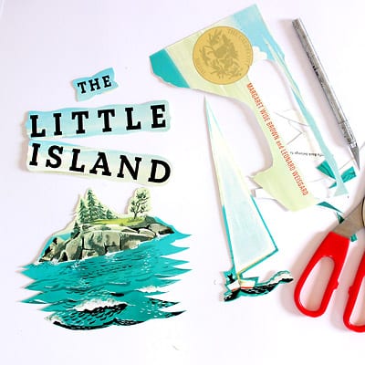 Feature images and the title trimmed from the cover of The Little Island book.